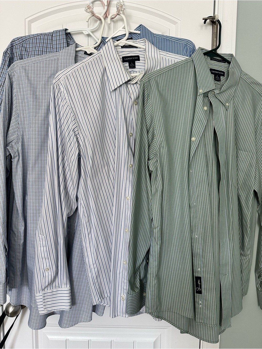 Lands' End Men's Button-Down Dress Shirts- set of 5